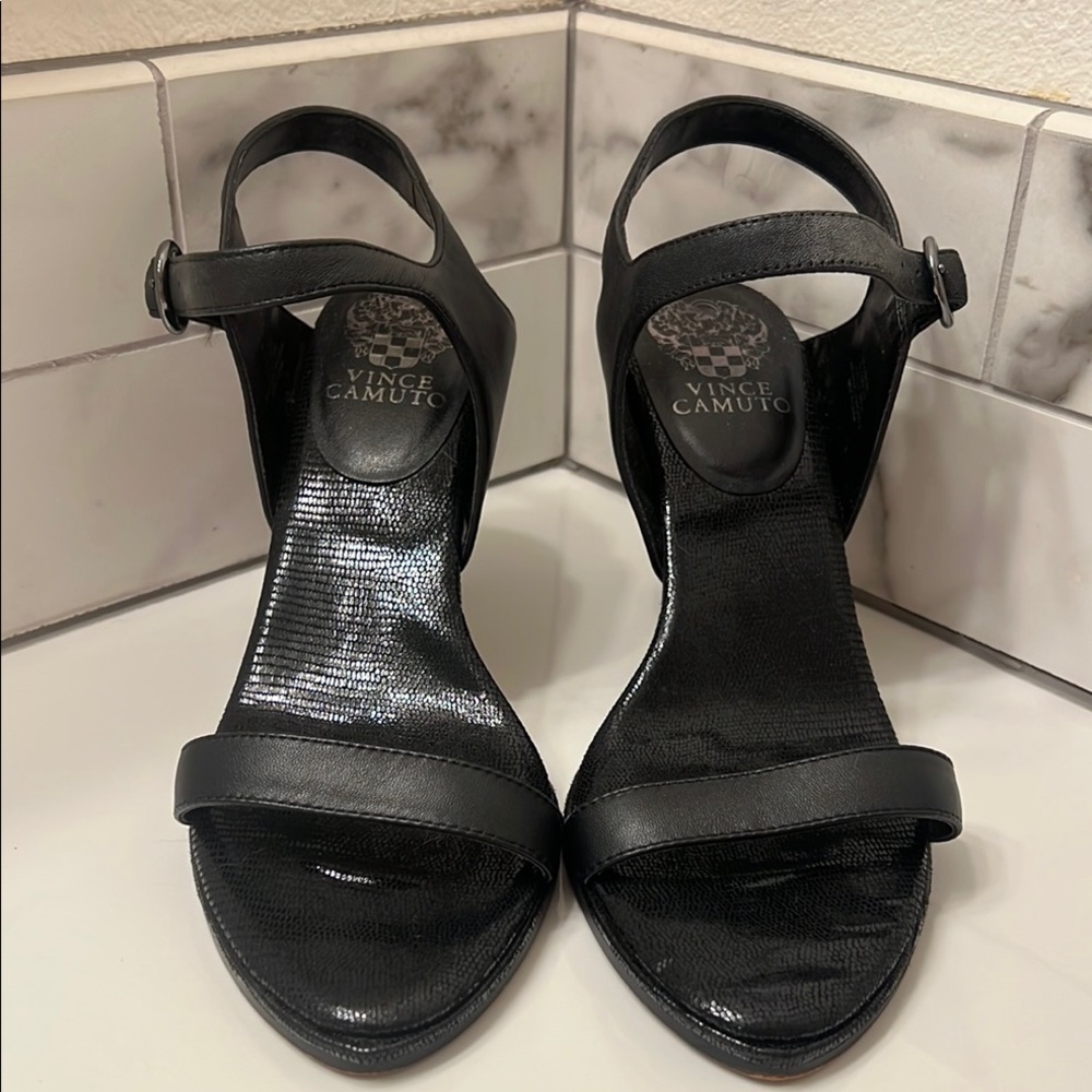 Vince Camuto Black Strappy Heels
